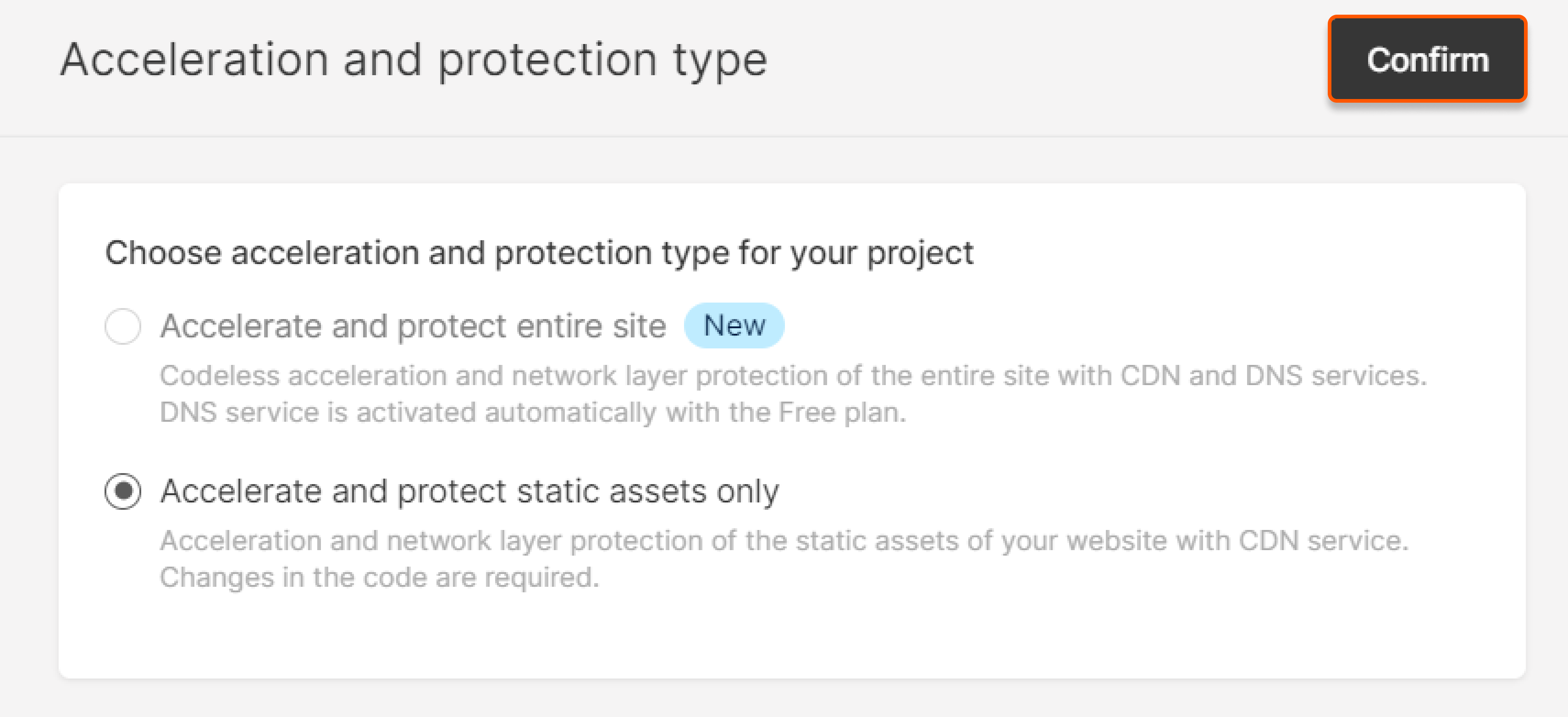 Acceleration and protection type