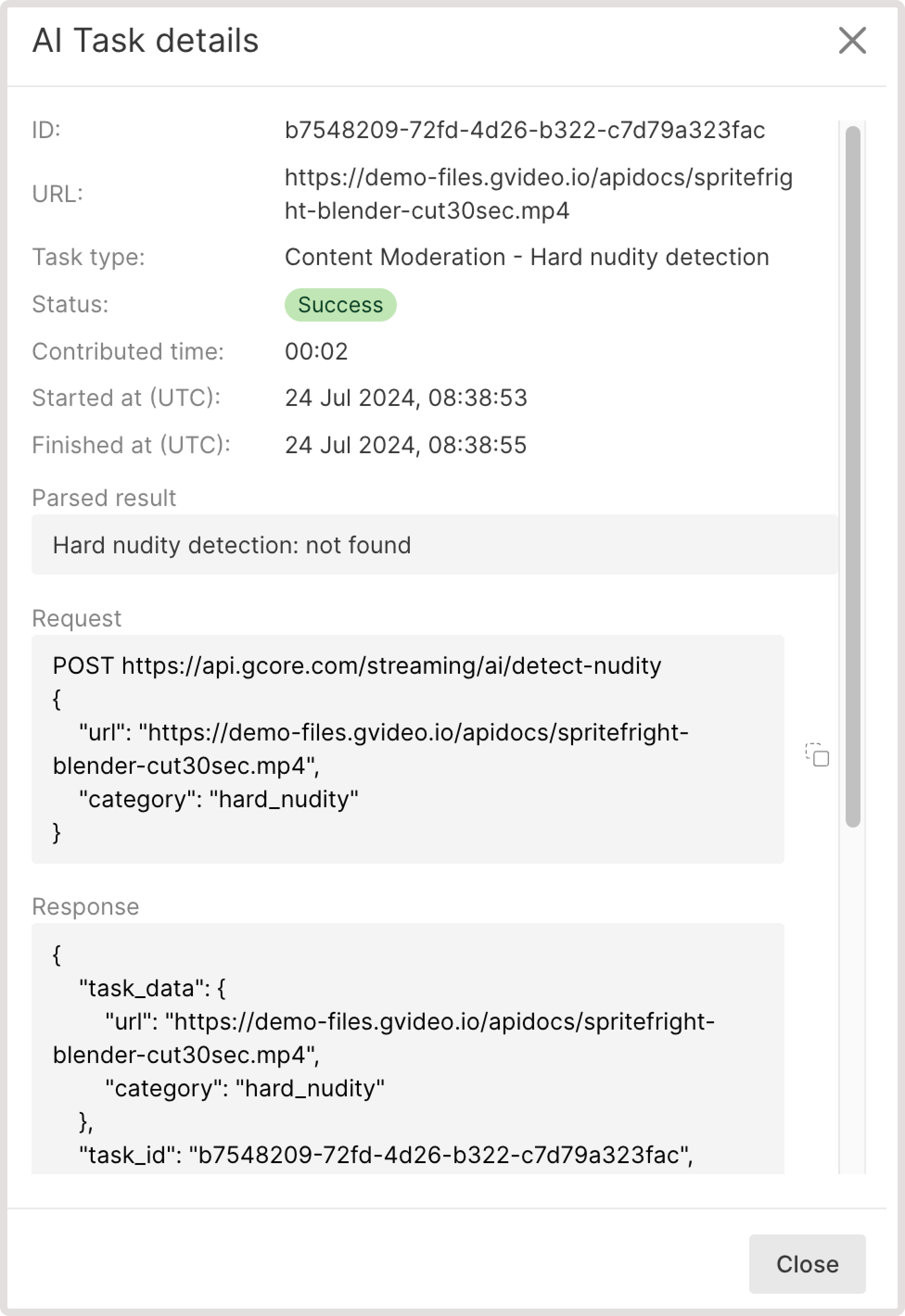 Hard nudity detection task details