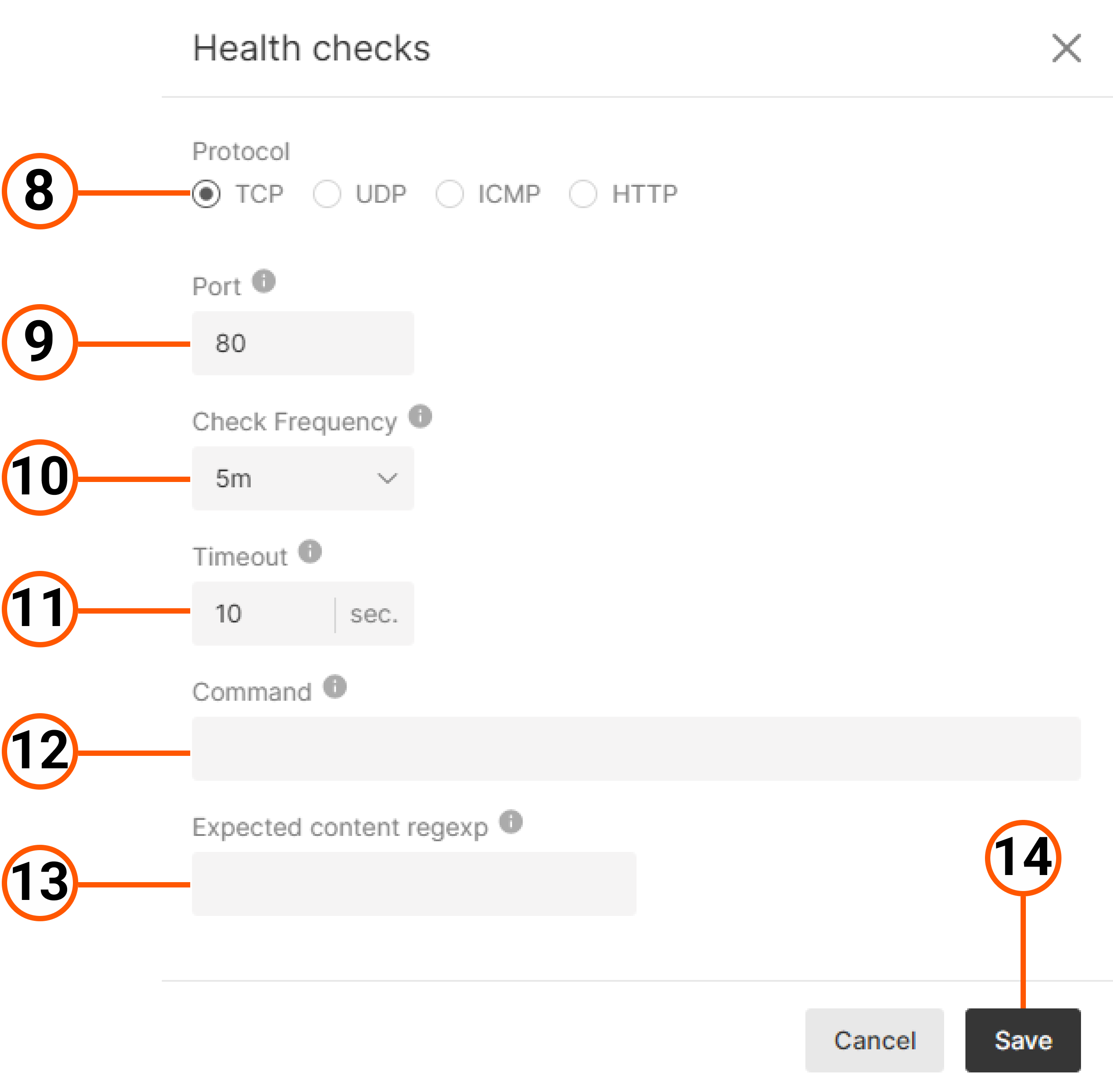 Configure a Healthchecks picker: TCP or UDP