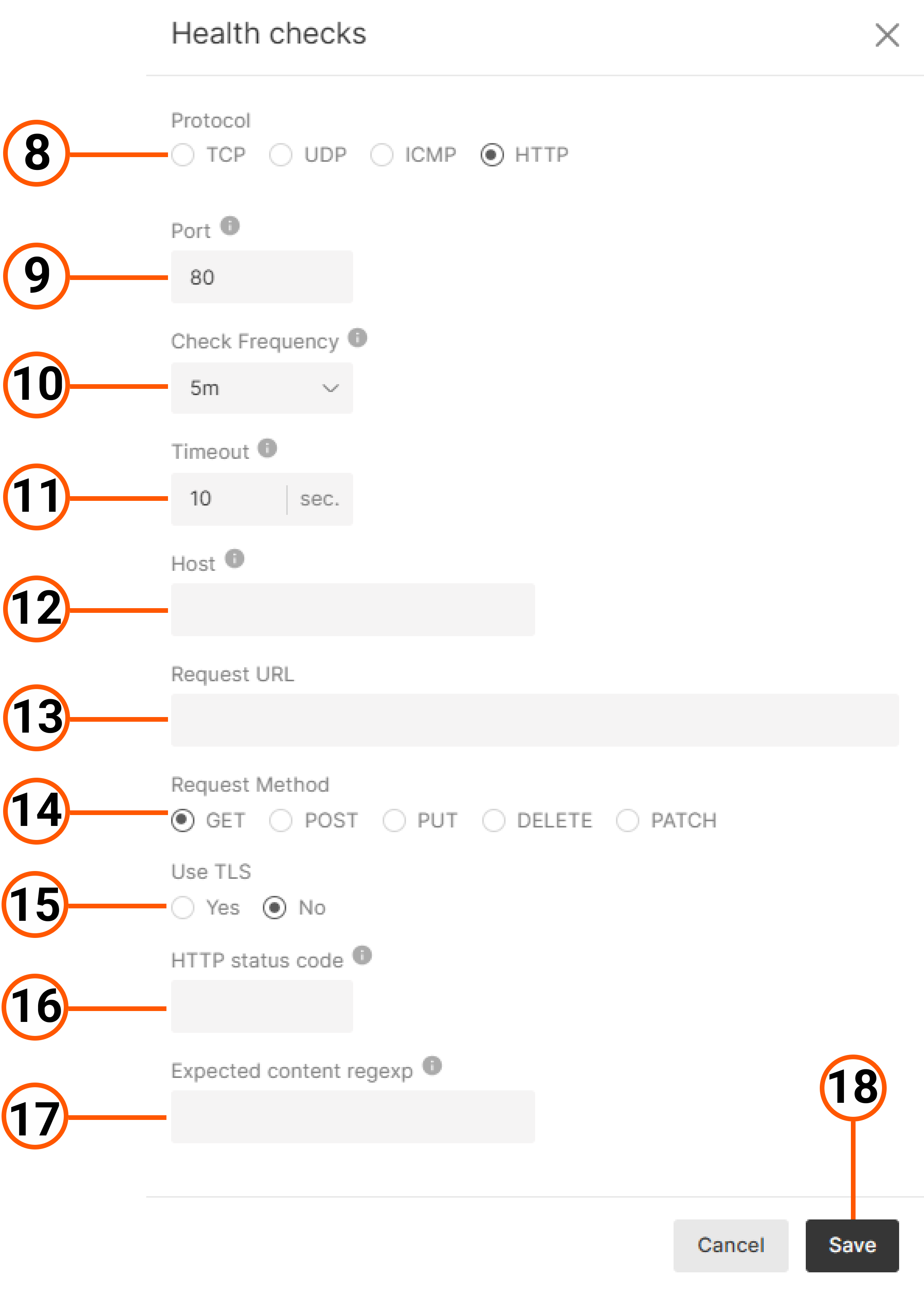 Configure a Healthchecks picker: HTTP