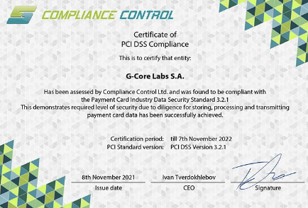 PCI DSS certificate