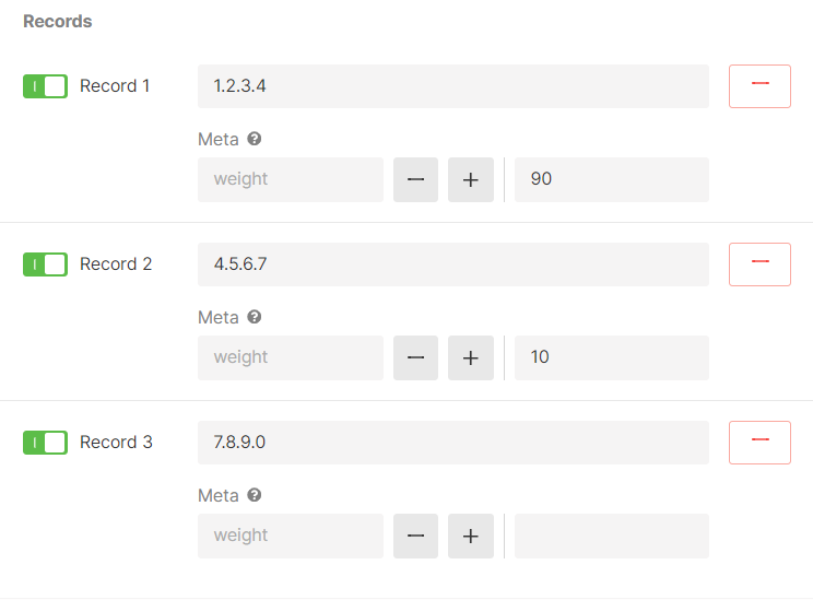 Configure records for weighted shuffle usage
